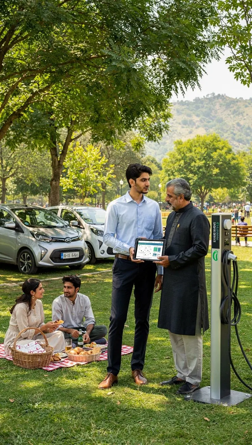 چارجنگ اسٹیشن کی جگہ کا معائنہ کرنے کا گراف، جس میں مختلف مقامات کی معلومات موجود ہیں۔